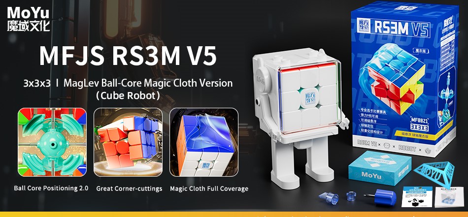Moyu Super RS3M v5 UV Ball Core Robot 3x3 Colored 3